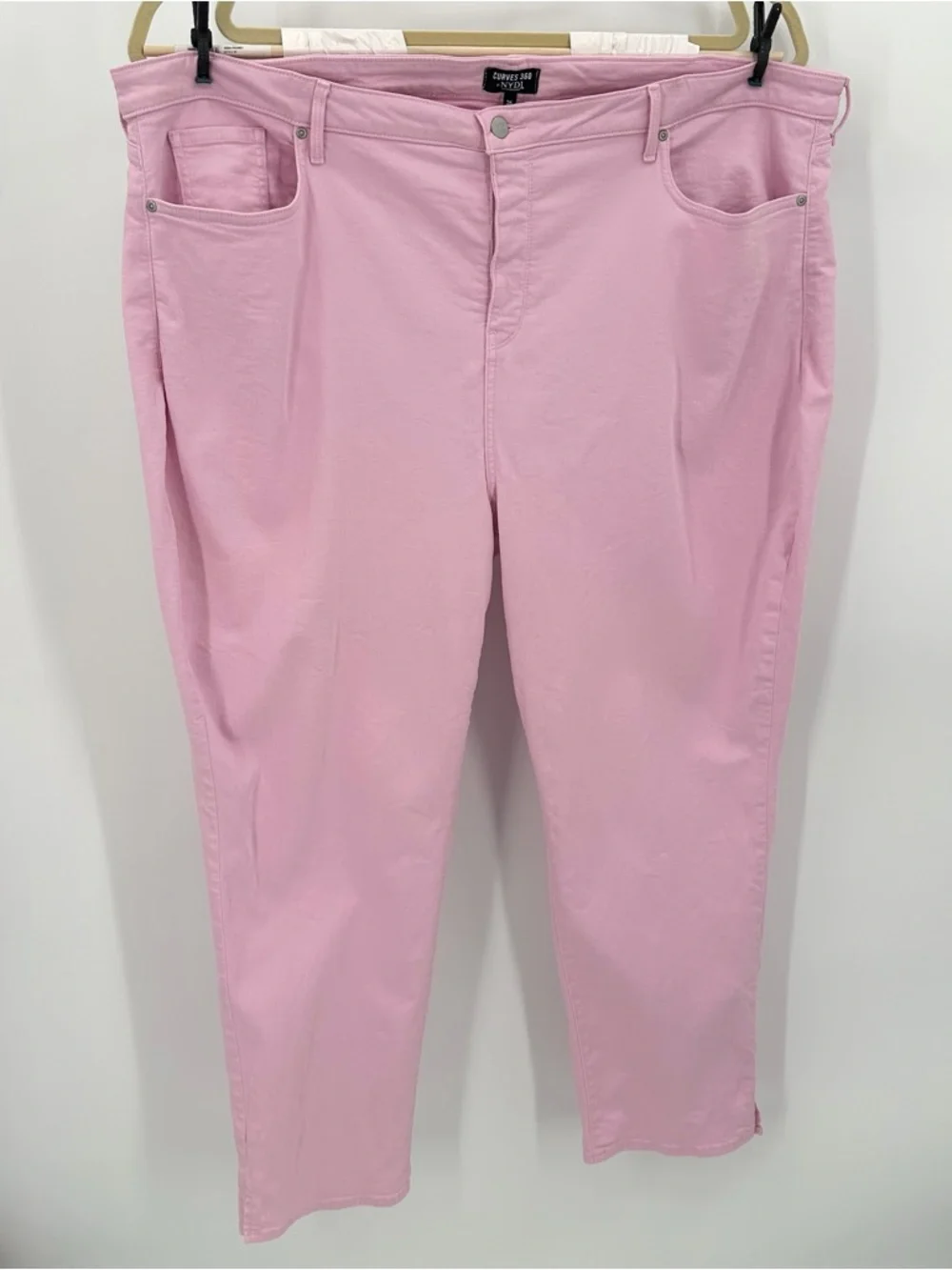 NYDJ Jeans Curves 360 Women's 26 Pink Slim Straight Ankle Stretch cfoz2637-read